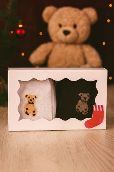 Teddy Bear zenske carape - 2 para u kutiji NOVO Božićne ženske čarape — 1