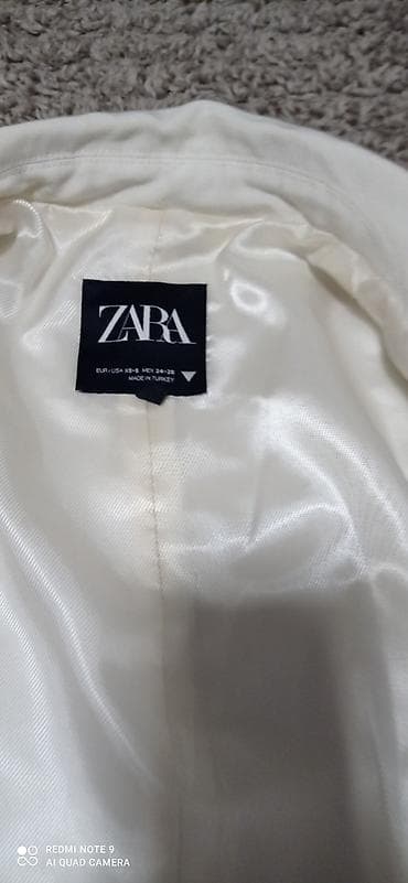 Women's Clothing: ZARA sako – ženski, krem/bela boja. Klasičan kroj sa reverom i ravnim — 5
