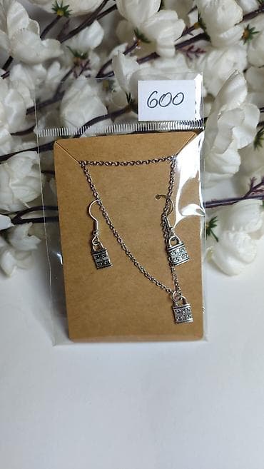 replay torbe nova kolekcija: Set nakita – ogrlica i minđuše - Materijal: metal u srebrnoj boji - — 1