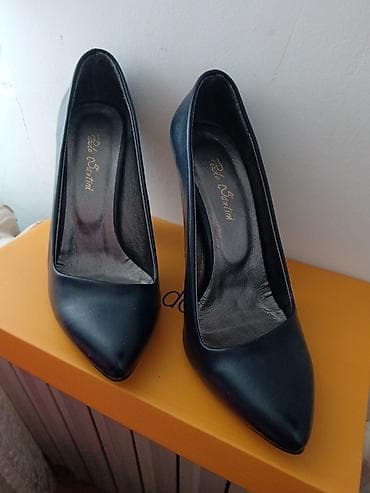 salonke boja koze: Teget klasične salonke – Paolo Santini - Model: salonke sa špicastim — 1