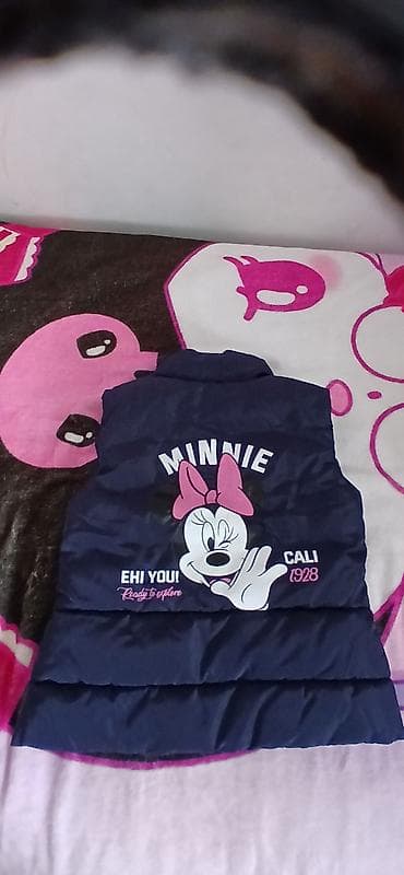 helanke l: Dečiji prsluk bez rukava – tamnoplavi - Motiv: Minnie Mouse na leđima — 1