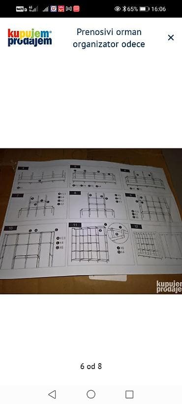 vodeni sto za decu: Prenosivi orman / organizator odeće GY-49 - Dimenzije: 170 cm — 6