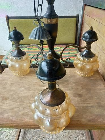 komoda za patike: Vintage luster sa 3 kraka - Materijal: kombinacija metala i stakla — 2