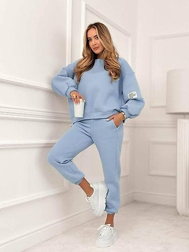 trenerke tek flis: Ženski komplet trenerke – duks + donji deo - Kroj: opušten, oversized — 4