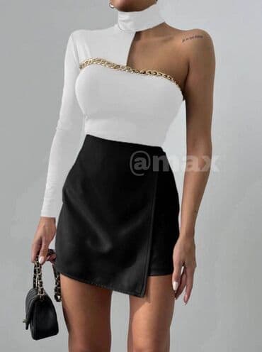 crni elegantni kombinezoni: All in one(Kombinezon,Set,Suknja ili SorcVelicine:S M L Boje:Belo\Crna — 2