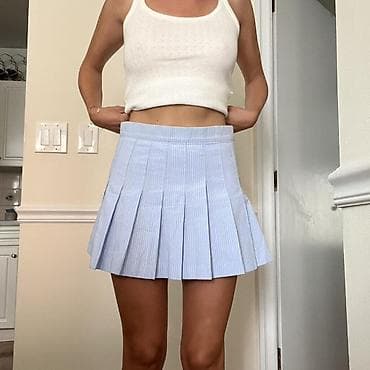 versaci majice: Plisirana mini suknja na pruge - Model: mini suknja sa širokim — 1