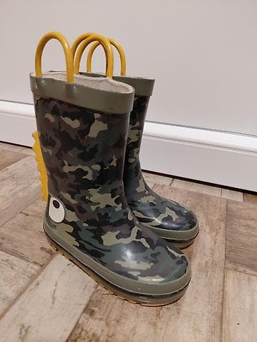 žuta haljina zara: Dečje gumene čizme za kišu – maskirni dezen, sa žutim detaljima - — 2