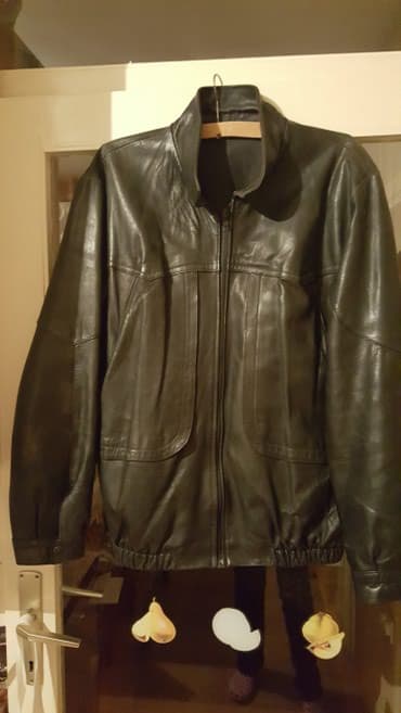 jednodelne pidzame h: Leather jacket Genuine leather, M (EU 50), color - Black — 2