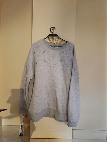 Siva ženska dukserica sa ukrasnim kamenčićima - Boja: svetlosiva na lalafo.rs Siva ženska dukserica sa ukrasnim kamenčićima - Boja: svetlosiva