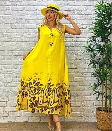 maxi haljina: Letnja maxi haljina bez rukava sa animal print detaljima - Kroj — 4