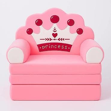 forma ideale kreveci za bebe: Foteljica za decu PINK PRINCESS 5K B041 – plišana foteljica koja se — 1