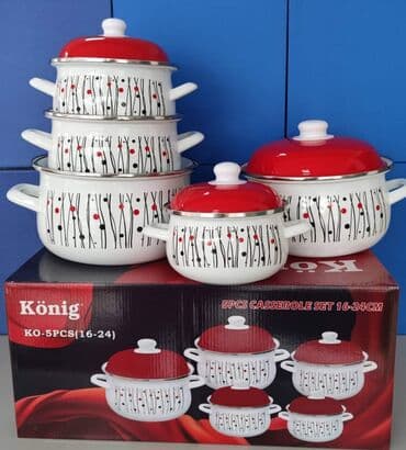 metalac šerpe cena: Emajlirani set posuđa König 5500 dinara+Ptt 350 dinara. König Set — 1