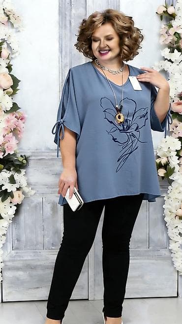 pull and bear jakne cena: Ženska tunika sa printom cveta – model 92765. Odgovara od 2xl do 4xl — 2