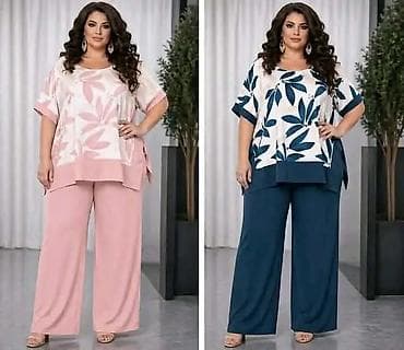 Overalls: Ženski komplet – tunika i pantalone, plus size - Dvodijelni set — 1
