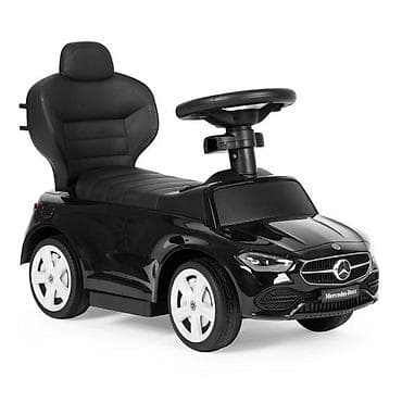 ograda za bebe za igranje: Guralica Mercedes C CLASS sa interaktivnim volanom i ručkom, BLACK — 5