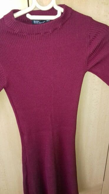 Dresses: Bershka XS, color - Burgundy, Short sleeves — 7