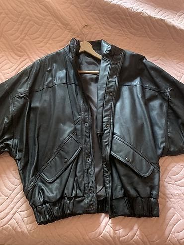 Kožna jakna Prava koža, M, bоја - Crna