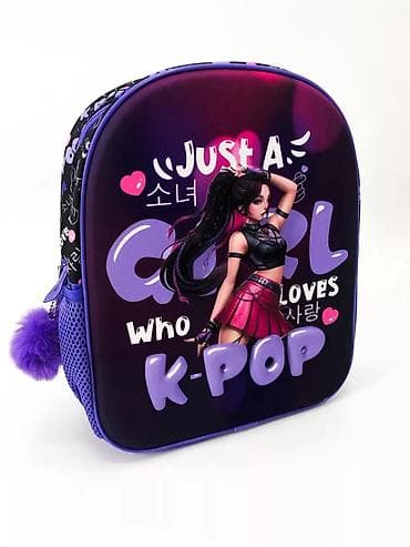 sparco papucice: K-pop ranac za devojčice u atraktivnoj crno-ljubičastoj kombinaciji — 3