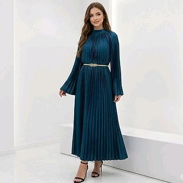 Haljina – presir saten Elegantna plisirana maxi haljina od satena sa
