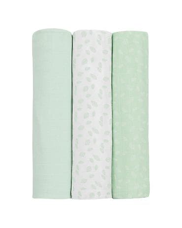 beretka za decu: KikkaBoo Pelene od muslina – set 3 kom, Leaves Mint (šifra: KKB1) - — 2