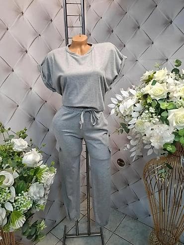 Gornji i donji deo: Ženski komplet – dukserica kratkih, širokih rukava + pantalone sa — 5