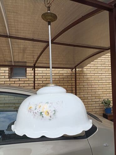 lampe sa perjem: Luster, bоја - Bela, Upotrebljenо — 3