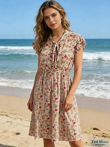 Donji delovi trenerke: Letnja midi haljina Emi Moda – Made in Italy - Romantičan A-kroj sa — 4