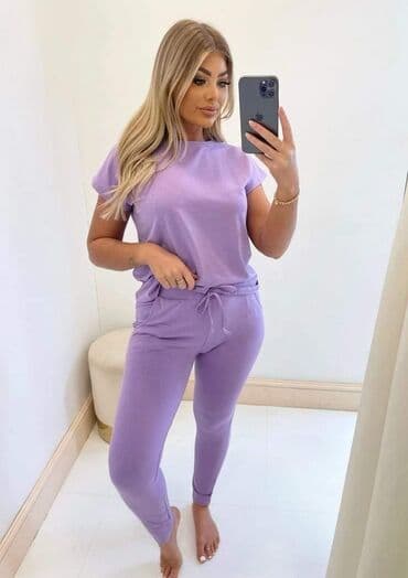 mona kompleti sa pantalonama: Novo u ponudi! Komplet pamuk sa elastinom Veličine: S, m, l, xl Cena — 2