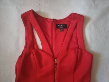 haljine od rebrastog pamuka: Guess XS (EU 34), color - Red, Cocktail, With the straps — 9