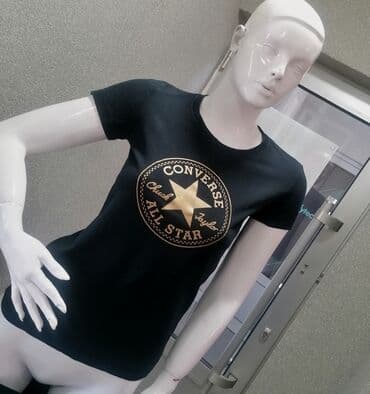 top na jedno rame: Converse, XS (EU 34), Cotton, color - Black — 2