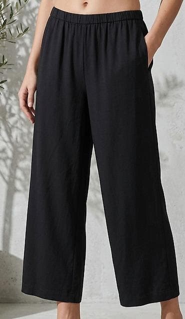 pantalone batajnica: Crne culotte pantalone sa širokim nogavicama - Kroj: ravne, široke — 1
