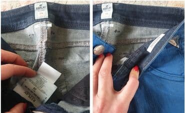 pantalone od vestacke koze: Replay skinny jeans waxed, voskirane farmerke, original. Plava boja — 4