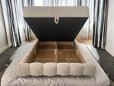 namestaj 4m nis: Tapacirani bračni krevet sa podiznim mehanizmom i spremištem Sa — 3