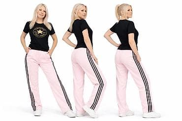 Pantalone: Ženske pantalone u svetloružičastoj boji, dizajnirane za sportski — 1