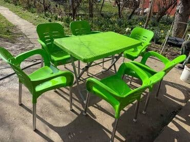 iznajmljivanje stolova i stolica: Bastenski set ! Sto sa četiri ili sest stolice dimenzija stola 120x70 — 1
