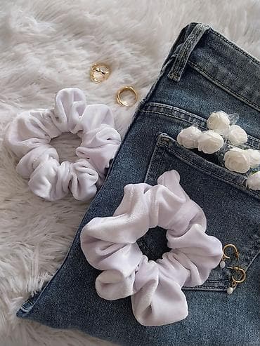 Gumica za kosu, Handmade, bоја - Bela