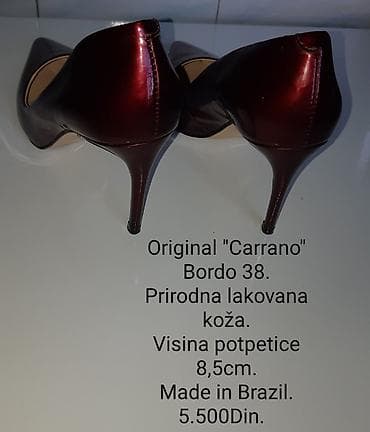 obuca za more: Original Carrano salonke - Model: bordo, špic - Veličina: 38 - — 5