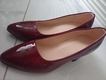 deichmann zenske ravne sandale: Elegantne ženske cipele na štiklu – bordo lak - Klasičan, špicasti — 3