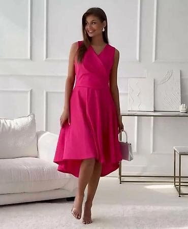 Men's Clothing: Elegantna ženska haljina bez rukava sa preklopljenim V dekolteom i — 3