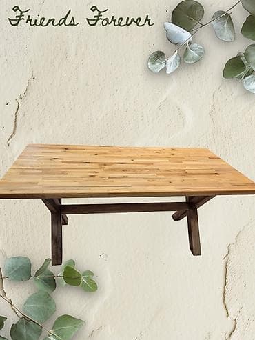 sto puno drvo: Klub sto od punog drveta. Ploča stola napravljena od lamiliranog — 1