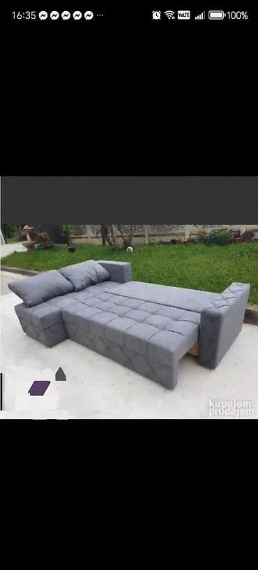 tabure kutija za odlaganje: Ugaona garnitura na razvlačenje – moderan L oblik - Dizajn: moderna — 4