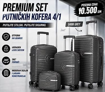 Premium set putničkih kofera 4 u 1 – Dark Grey - Sastav seta: 4