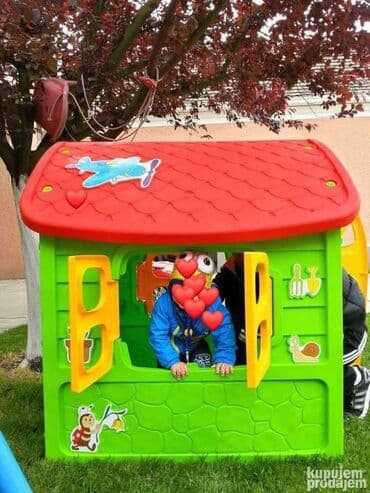 lidl gimnastika za bebe: Dečija baštenska kućica – šarena plastika - Dimenzije: približno 120 — 4