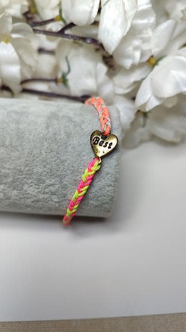 mona kais za torbu: Narukvica prijateljstva sa šarmom “Best” - Pletena narukvica od — 4