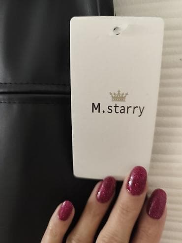 šorc suknja: M.starry crna mini suknja od eko kože NOVO - Model: ravna mini suknja — 2