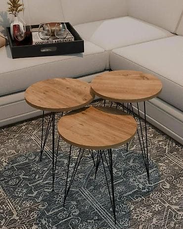 Postolja za stolove: Set od 3u1/klub stolića – moderni “nesting” dizajn - Okrugle ploče sa — 4