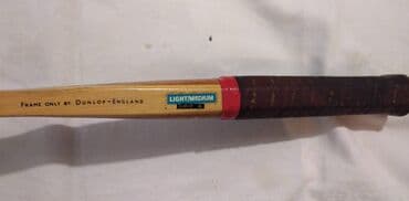 Stoni sportovi: Tenis reket Dunlop Maxply drveni,England,ocuvan,malo kriv — 3