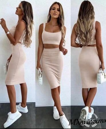 suknja i top komplet: Kompleti - crop top majica i suknja, suknja je duzine 50cm, radimo ih — 1