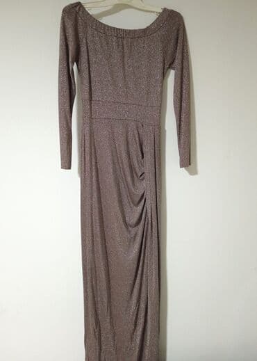 Dresses: M, color - Brown, Evening, Long sleeves — 1