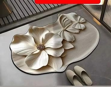 Dekorativni tepih sa 3D reljefnim cvetovima - Elegantni dizajn